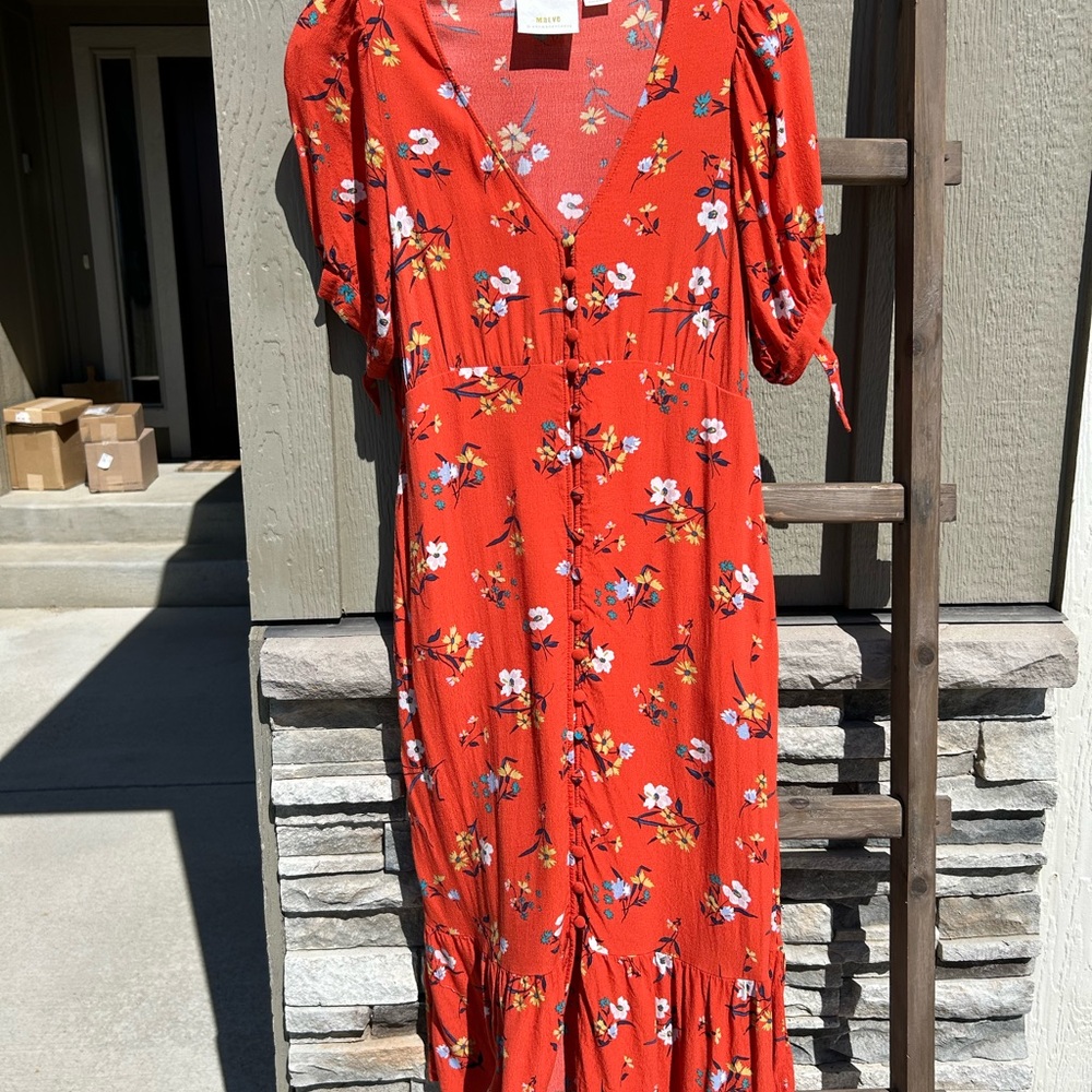 Anthropologie Maeve Eudora Midi Dress Floral Cottagecore Romantic Fairycore S 2